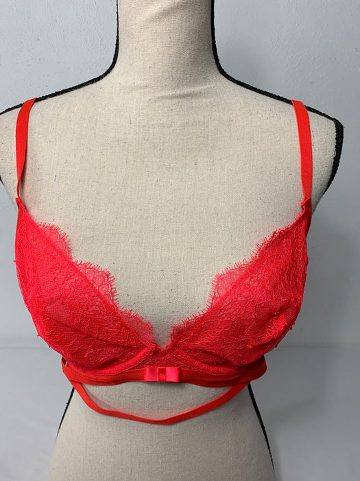 New Womens Plus Size Bow Lace Push Up Dog Tooth Print Padded Bra 36C-44DD