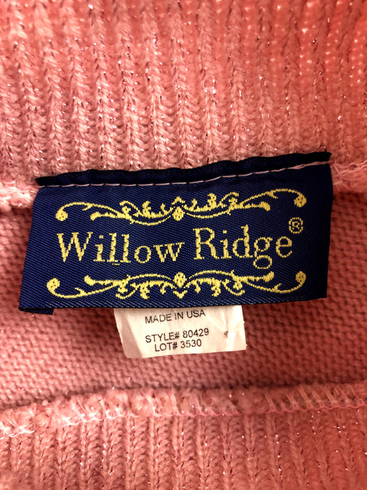 Willow Ridge Pink Sparkle Sweater Size M