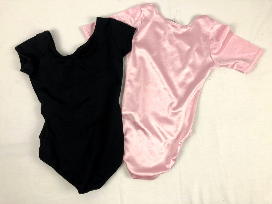 2 Black and Pink Leotards Bundle Size 7/8