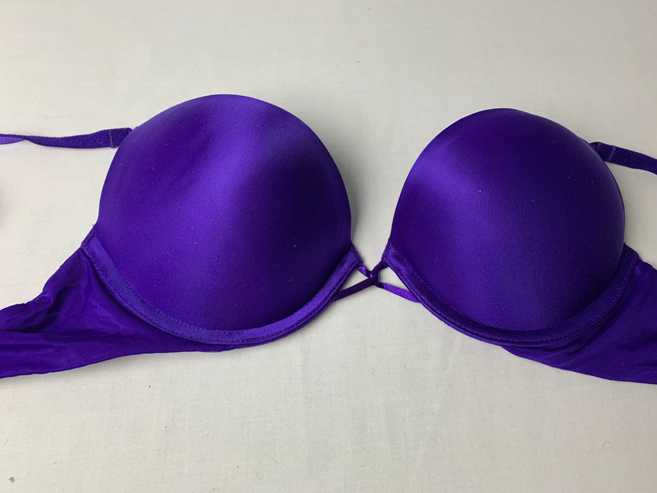 Victoria Secret Bra 36C Very Sexy Push Up Purple Lace Long Line Padded  Underwire