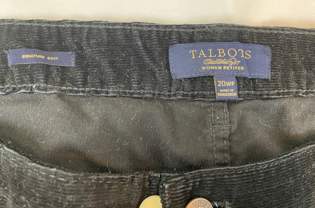 Talbots women's petite/plus sized corduroy black pants Size 20 Petite —  Family Tree Resale 1
